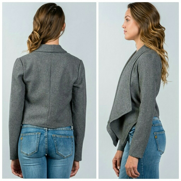PRICE DROP! Charcoal Grey Cardigan Jacket - Picture 3 of 4